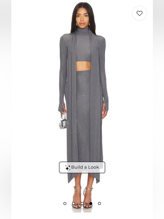 Alex Perry Dresses & Skirts - Alex Perry Gray Rhinestone Knit Two-Piece Maxi Set
